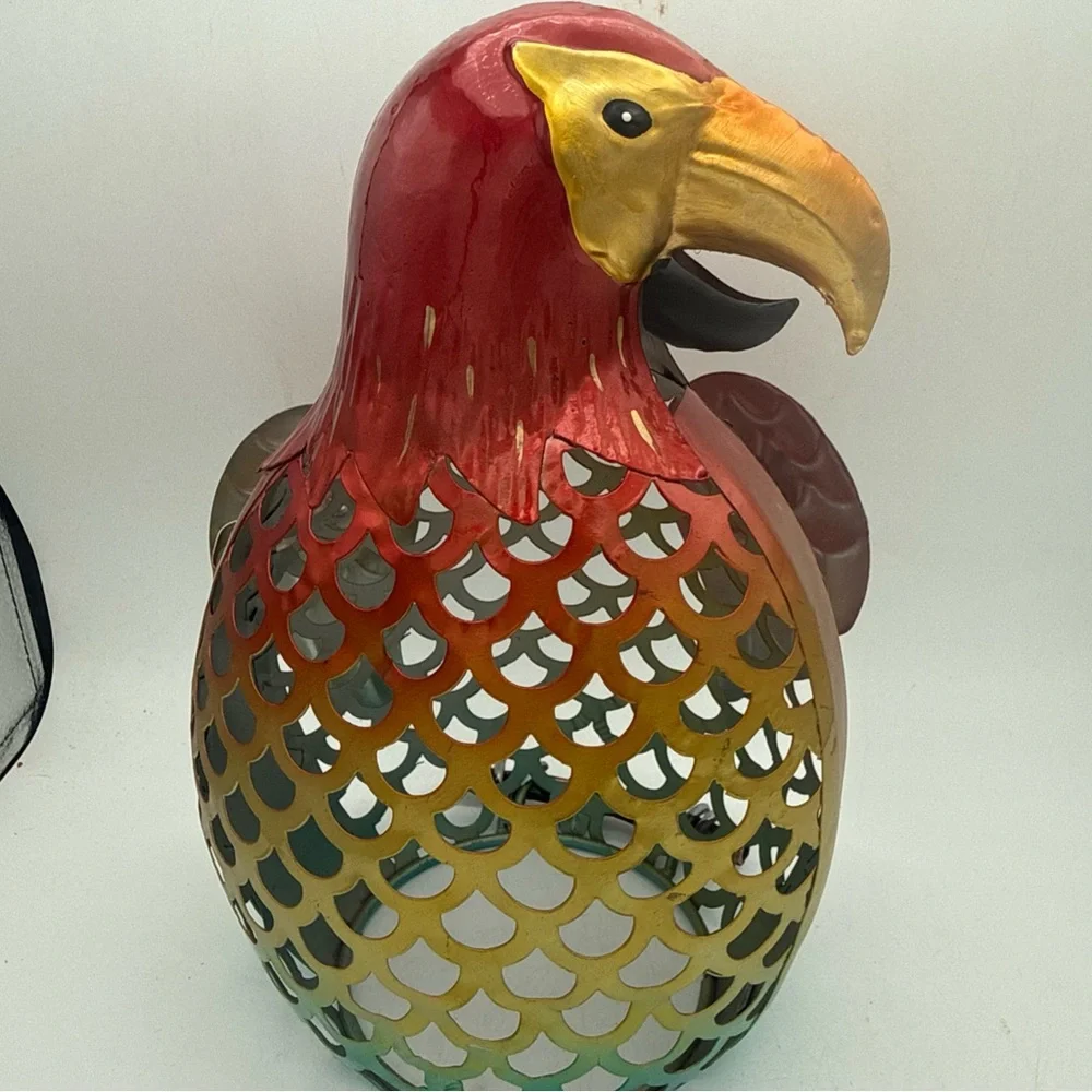 Pink Zebra Metal Colorful Parrot Warmer Wax Melt Shade Decor Art 9.5